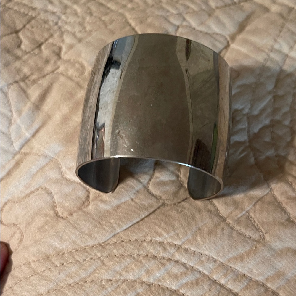 Wide Silver Cuff Bracelet - Minimal Metal Statement